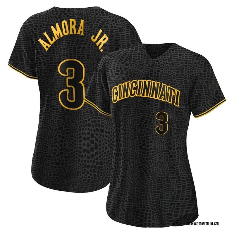 Albert Almora Jr. Women's Cincinnati Reds Snake Skin City Jersey - Black Replica