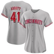 Andrew Abbott Women's Cincinnati Reds Road Jersey - Gray Authentic