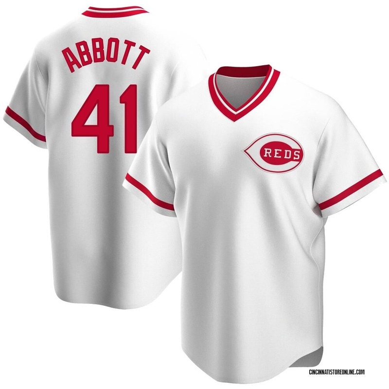 Andrew Abbott Youth Cincinnati Reds Home Cooperstown Collection Jersey - White Replica