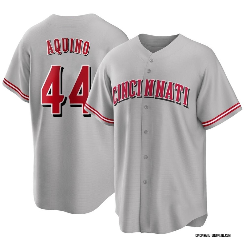 Aristides Aquino Men's Cincinnati Reds Road Jersey - Gray Replica