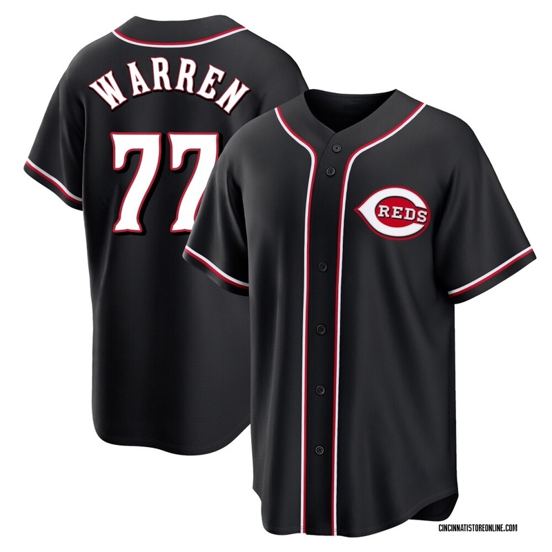 Art Warren Men's Cincinnati Reds Fashion Out Jersey - Black Replica