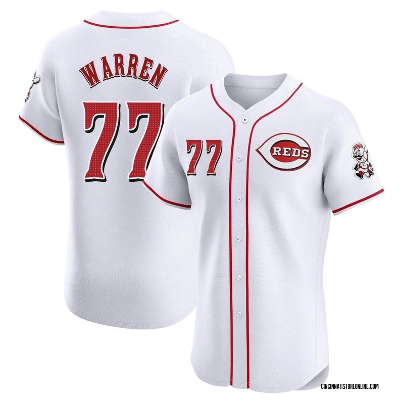 Art Warren Men's Cincinnati Reds Home Patch Jersey - White Elite