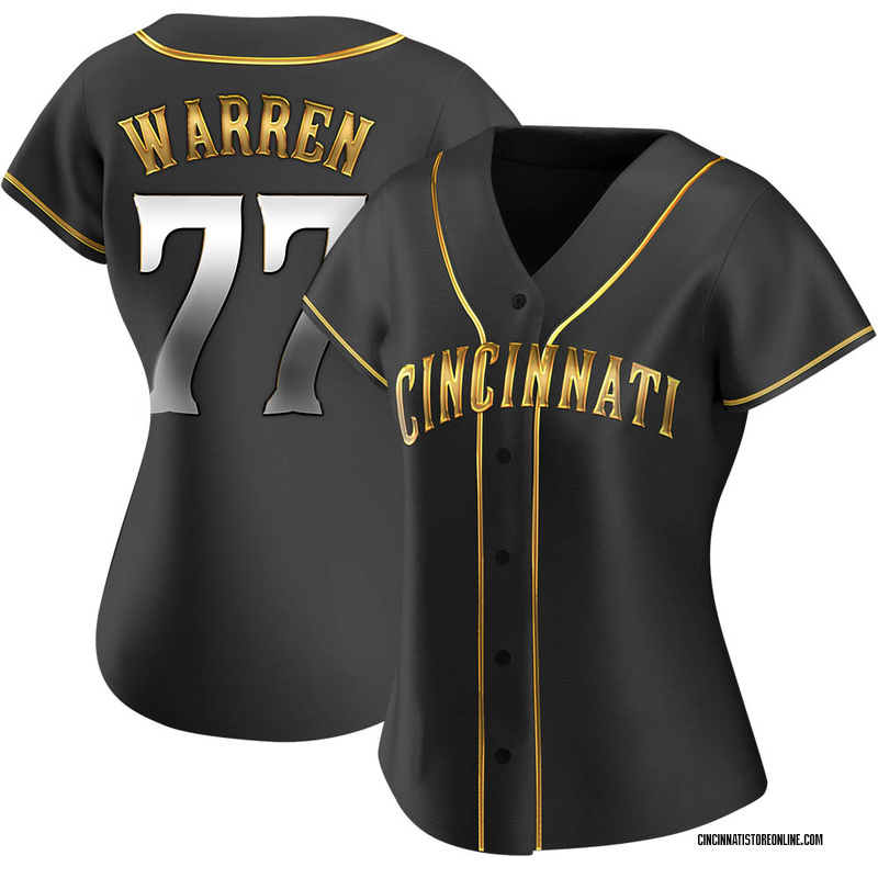 Art Warren Women's Cincinnati Reds Alternate Jersey - Black Golden Replica