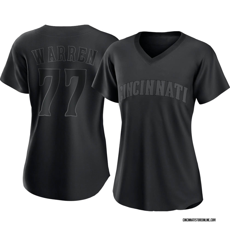 Art Warren Women's Cincinnati Reds Pitch Fashion Jersey - Black Authentic