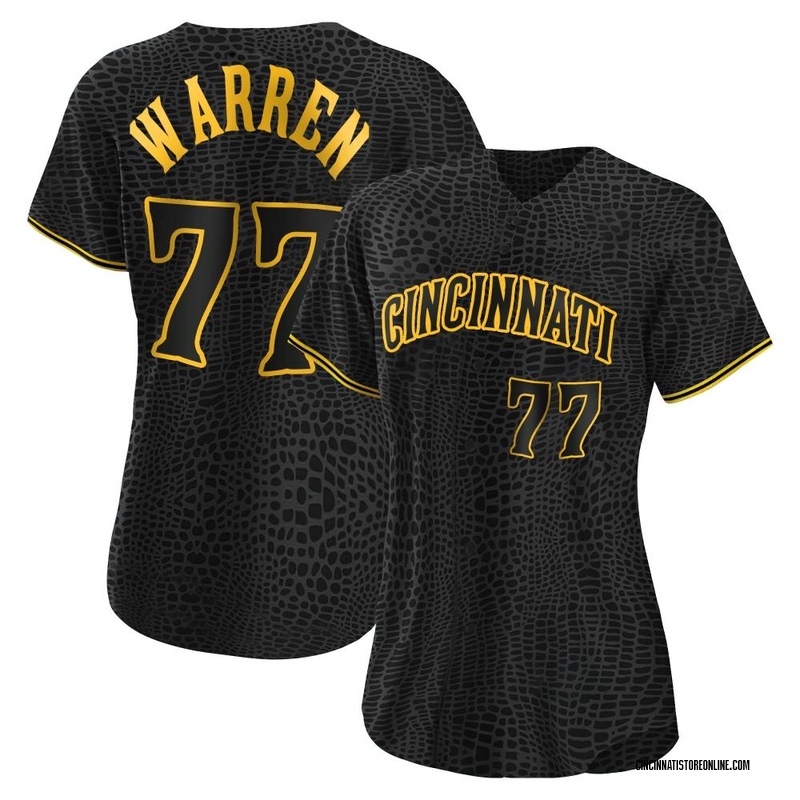 Art Warren Women's Cincinnati Reds Snake Skin City Jersey - Black Authentic