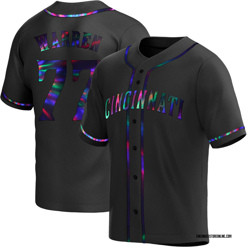 Art Warren Youth Cincinnati Reds Alternate Jersey - Black Holographic Replica