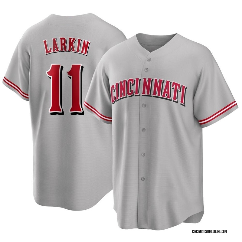 Barry Larkin Men's Cincinnati Reds Road Jersey - Gray Replica