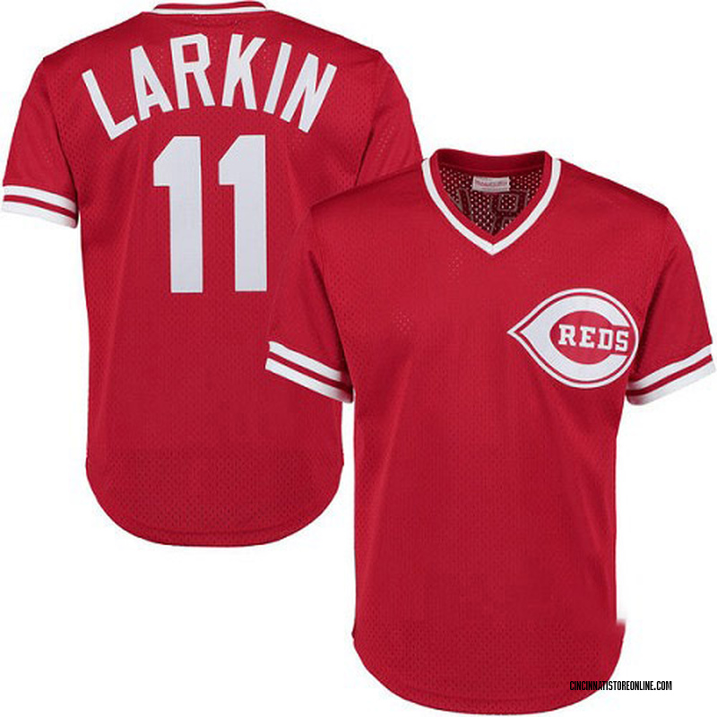 Barry Larkin Men's Cincinnati Reds Throwback Jersey - Red Authentic