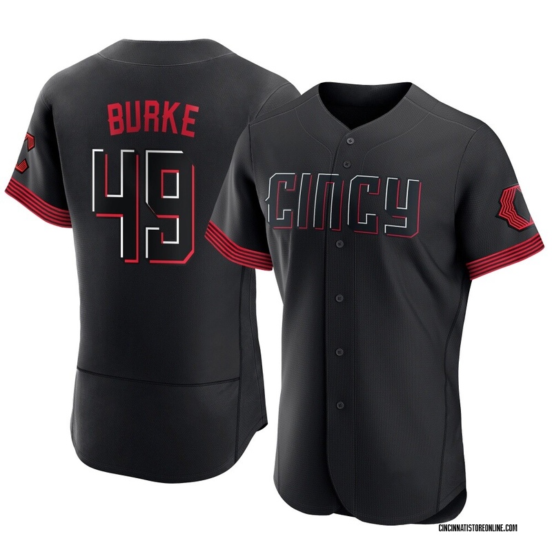Brock Burke Men's Cincinnati Reds 2023 City Connect Jersey - Black Authentic