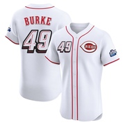 Brock Burke Men's Cincinnati Reds 2025 Speedway Classic Alternate Jersey - White Elite