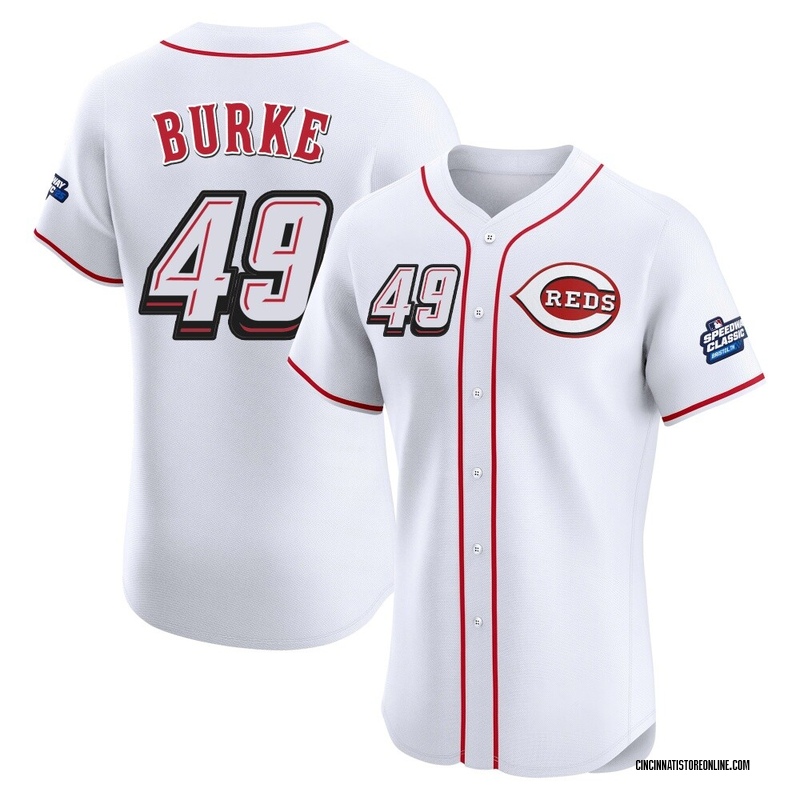 Brock Burke Men's Cincinnati Reds 2025 Speedway Classic Alternate Jersey - White Elite