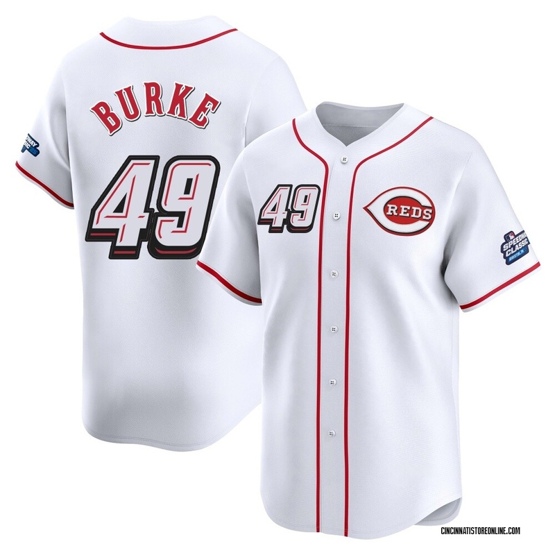 Brock Burke Men's Cincinnati Reds 2025 Speedway Classic Alternate Jersey - White Limited