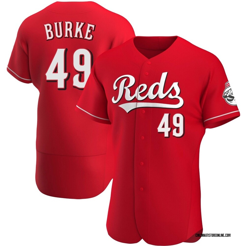 Brock Burke Men's Cincinnati Reds Alternate Jersey - Red Authentic