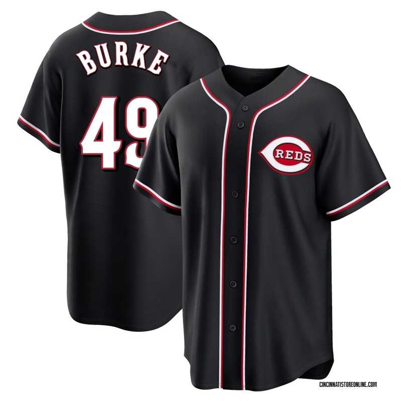Brock Burke Men's Cincinnati Reds Fashion Out Jersey - Black Replica