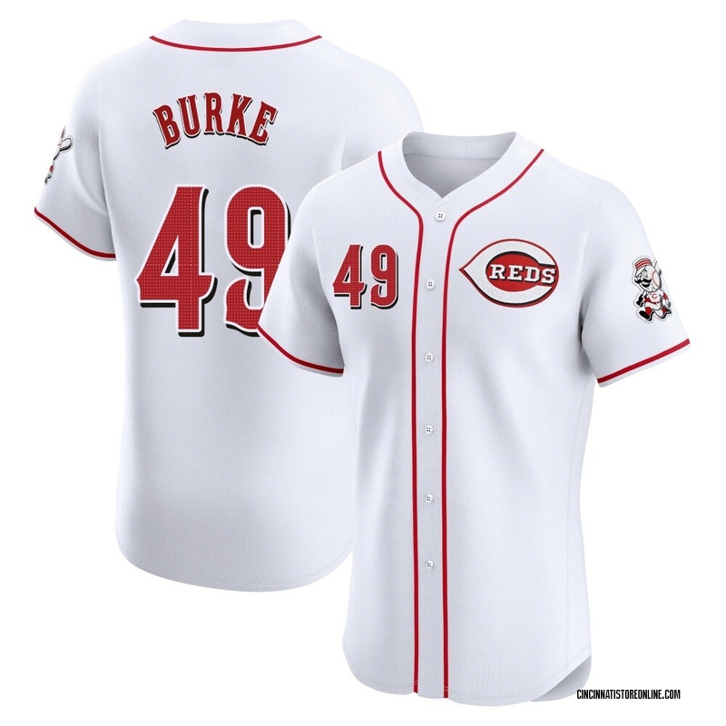 Brock Burke Men's Cincinnati Reds Home Jersey - White Elite