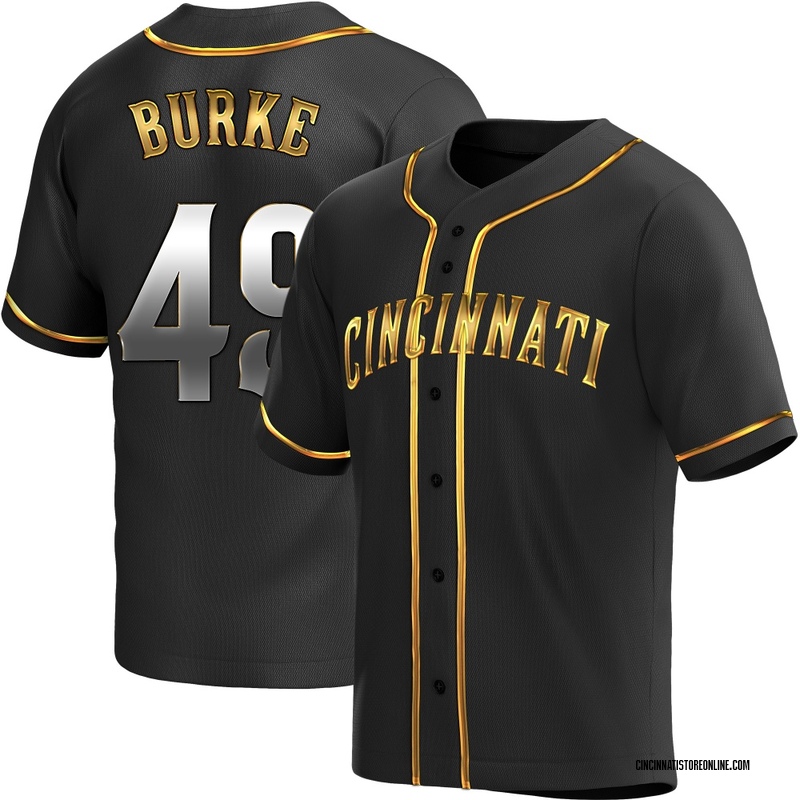 Brock Burke Youth Cincinnati Reds Alternate Jersey - Black Golden Replica