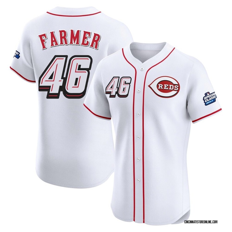 Buck Farmer Men's Cincinnati Reds 2025 Speedway Classic Alternate Jersey - White Elite