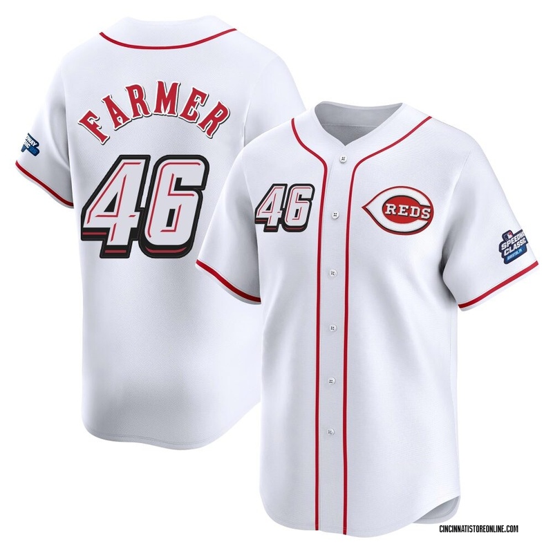 Buck Farmer Men's Cincinnati Reds 2025 Speedway Classic Alternate Jersey - White Limited