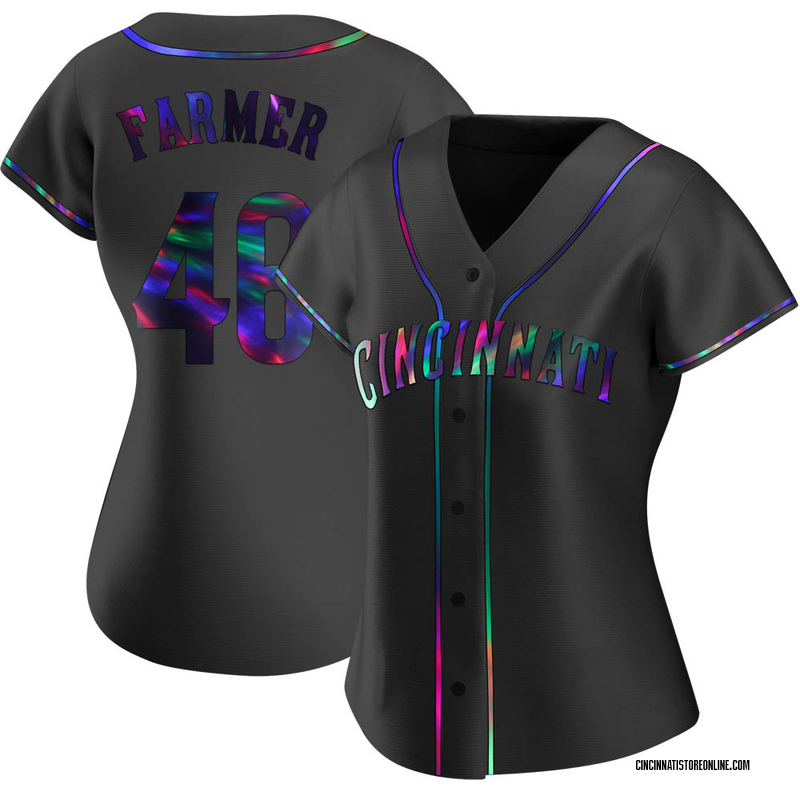 Buck Farmer Women's Cincinnati Reds Alternate Jersey - Black Holographic Replica