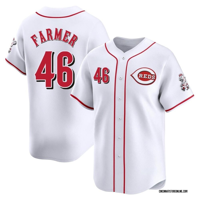 Buck Farmer Youth Cincinnati Reds Home Jersey - White Limited