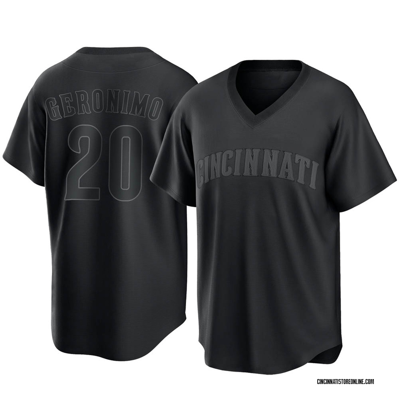 Cesar Geronimo Men's Cincinnati Reds Pitch Fashion Jersey - Black