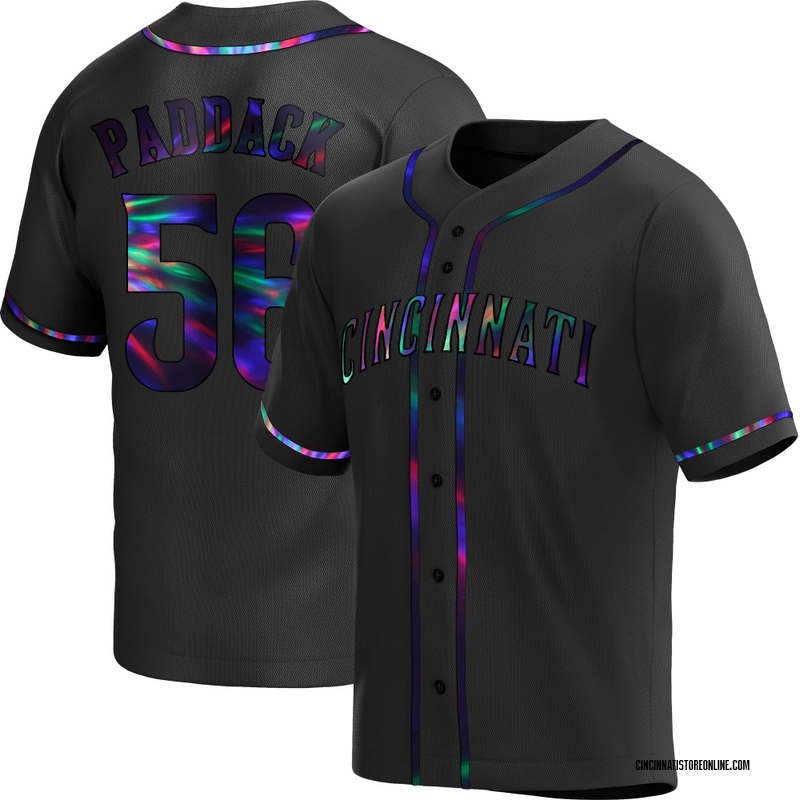 Chris Paddack Men's Cincinnati Reds Alternate Jersey - Black Holographic Replica