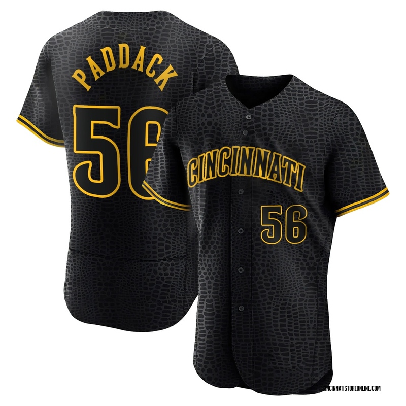 Chris Paddack Men's Cincinnati Reds Snake Skin City Jersey - Black Authentic
