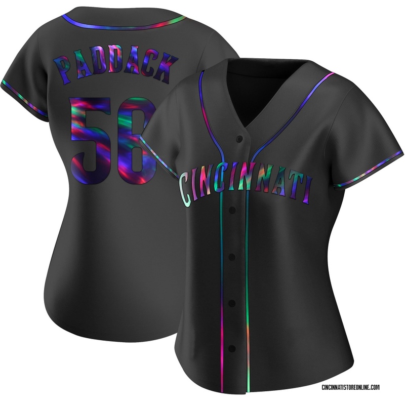 Chris Paddack Women's Cincinnati Reds Alternate Jersey - Black Holographic Replica