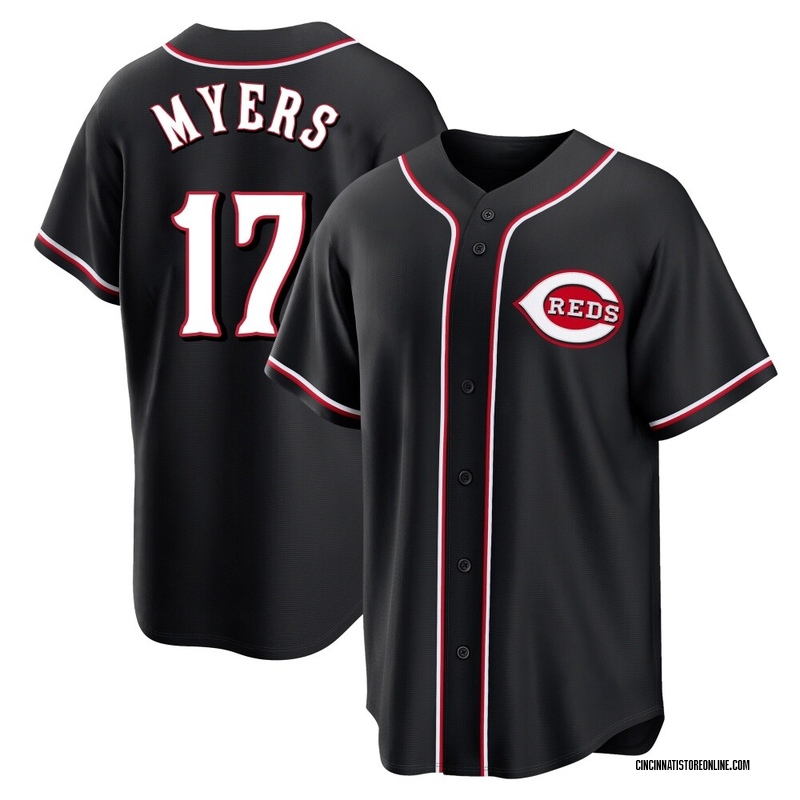 Dane Myers Men's Cincinnati Reds Fashion Out Jersey - Black Replica