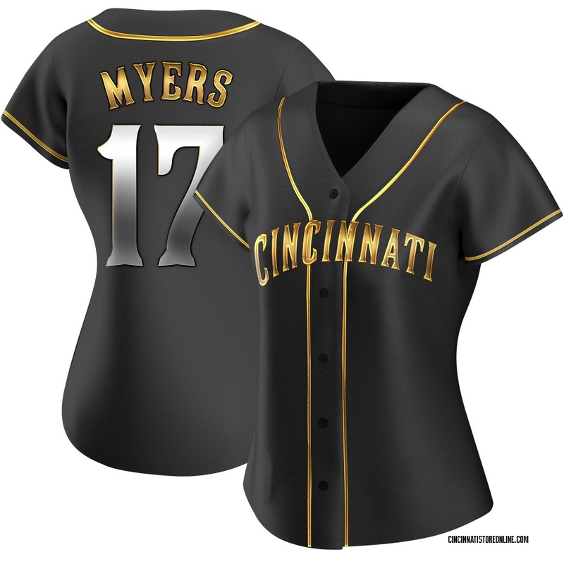 Dane Myers Women's Cincinnati Reds Alternate Jersey - Black Golden Replica