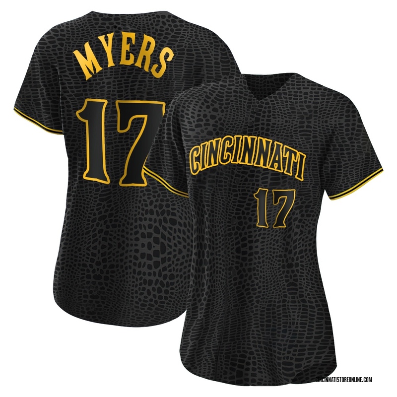 Dane Myers Women's Cincinnati Reds Snake Skin City Jersey - Black Replica
