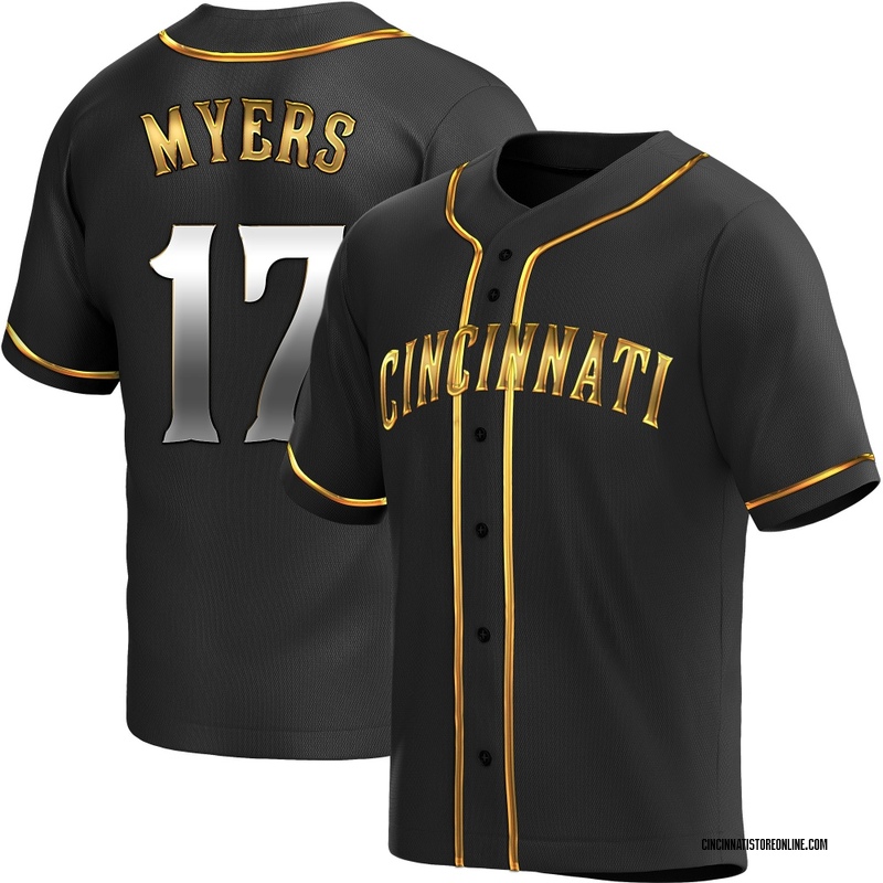 Dane Myers Youth Cincinnati Reds Alternate Jersey - Black Golden Replica