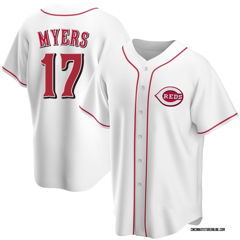 Dane Myers Youth Cincinnati Reds Home Jersey - White Replica