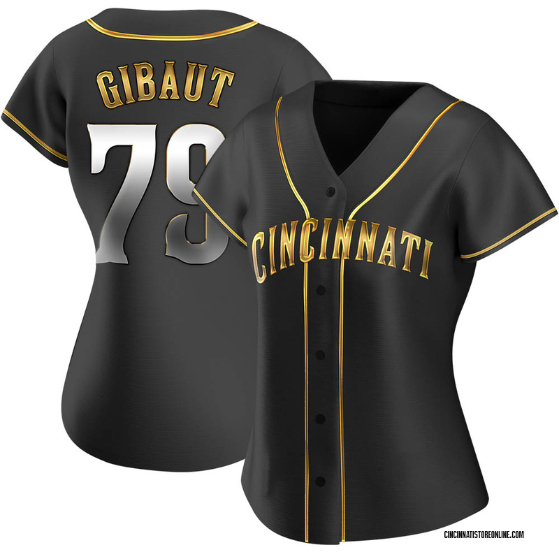 Ian Gibaut Women's Cincinnati Reds Alternate Jersey - Black Golden Replica