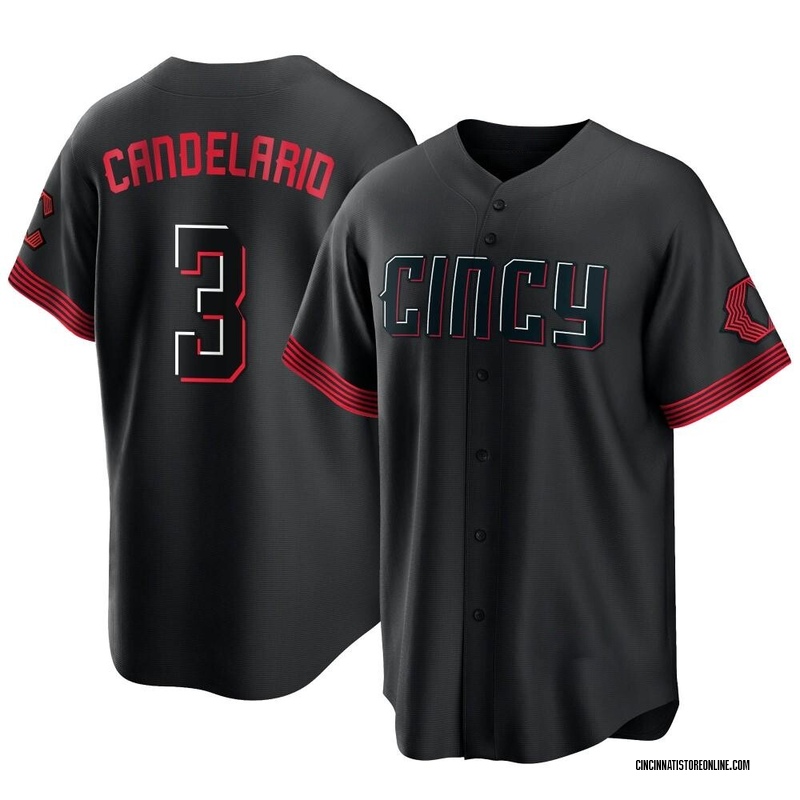 Jeimer Candelario Men's Cincinnati Reds 2023 City Connect Jersey - Black Replica