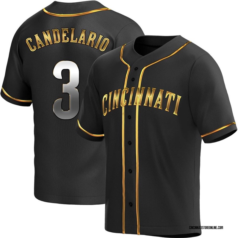 Jeimer Candelario Men's Cincinnati Reds Alternate Jersey - Black Golden Replica