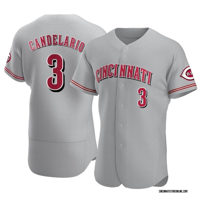 Jeimer Candelario Men's Cincinnati Reds Road Jersey - Gray Authentic