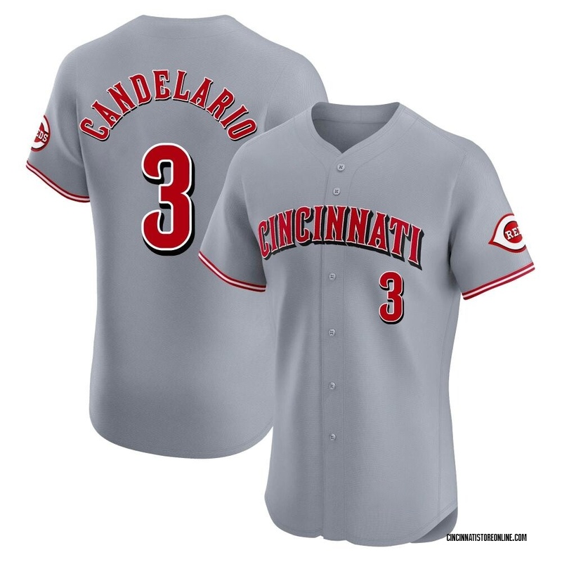Jeimer Candelario Men's Cincinnati Reds Road Jersey - Gray Elite
