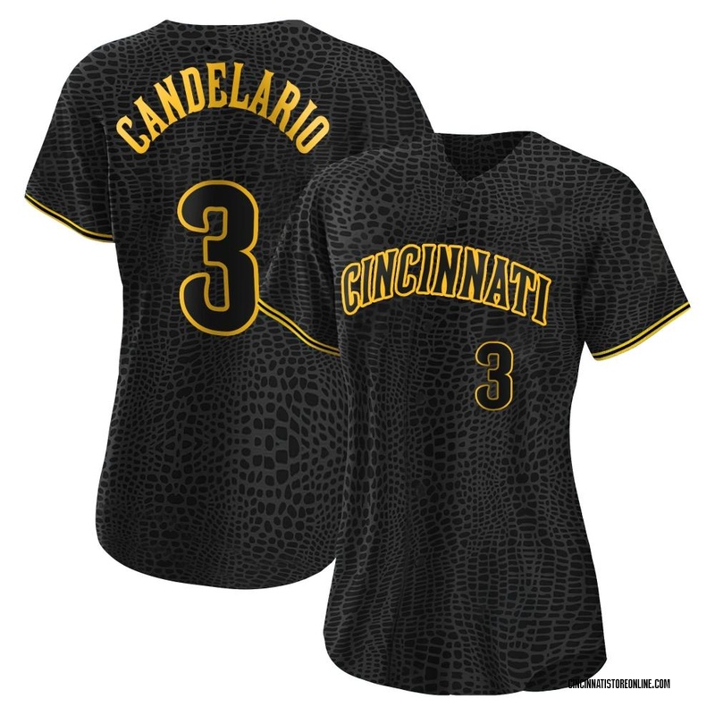 Jeimer Candelario Women's Cincinnati Reds Snake Skin City Jersey - Black Authentic