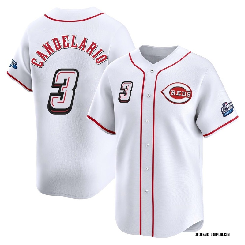 Jeimer Candelario Youth Cincinnati Reds 2025 Speedway Classic Alternate Jersey - White Limited