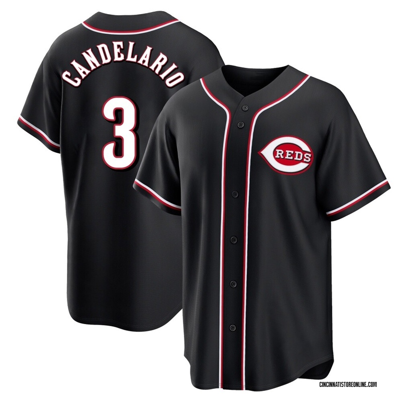 Jeimer Candelario Youth Cincinnati Reds Fashion Out Jersey - Black Replica