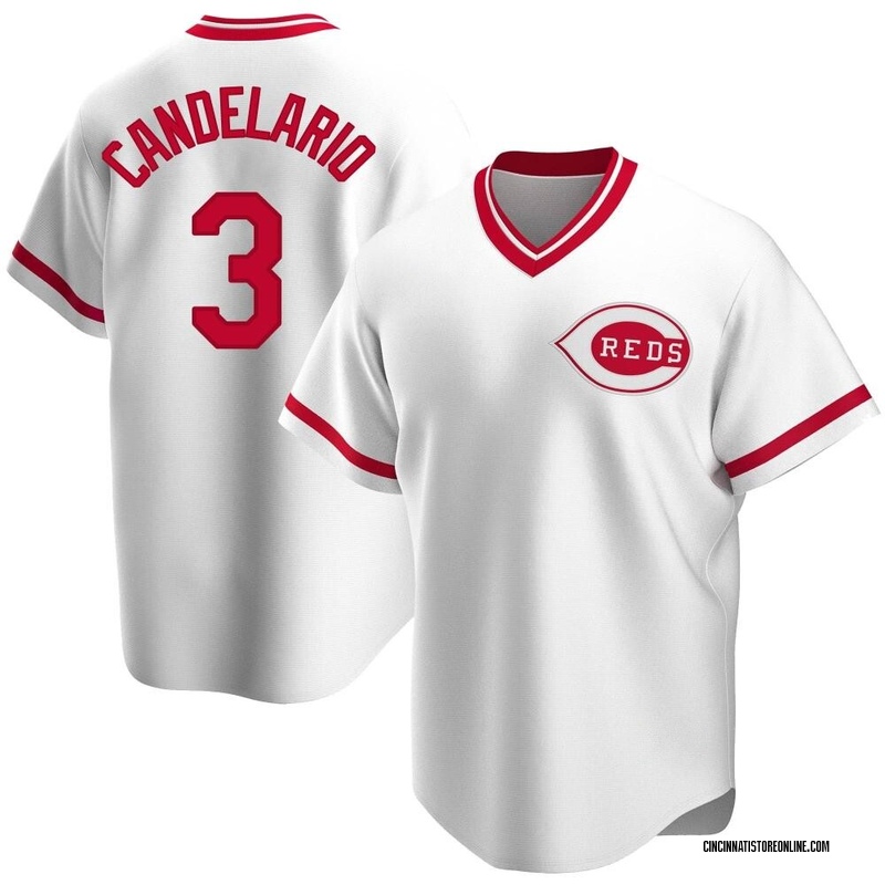 Jeimer Candelario Youth Cincinnati Reds Home Cooperstown Collection Jersey - White Replica