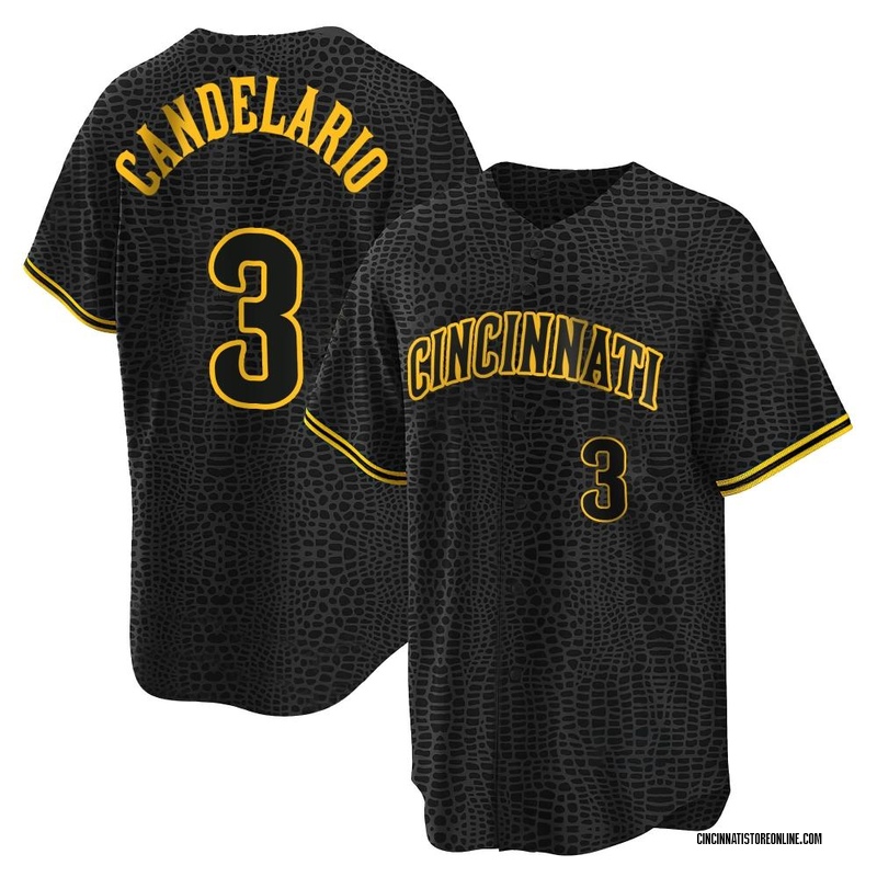 Jeimer Candelario Youth Cincinnati Reds Snake Skin City Jersey - Black Replica