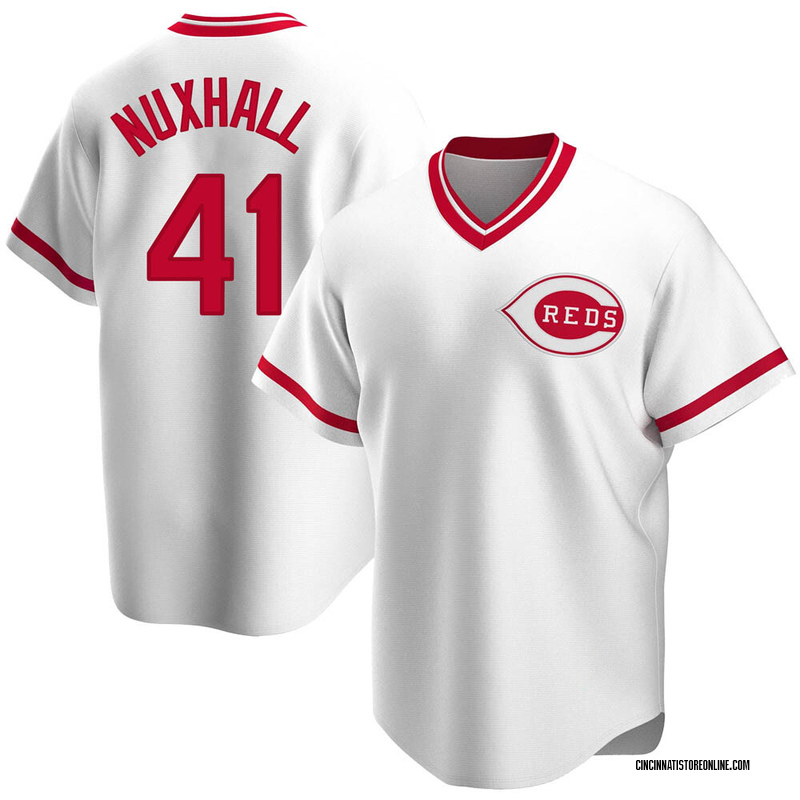 Joe Nuxhall Men's Cincinnati Reds Home Cooperstown Collection Jersey - White Replica