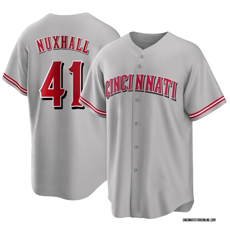 Joe Nuxhall Men's Cincinnati Reds Road Jersey - Gray Replica