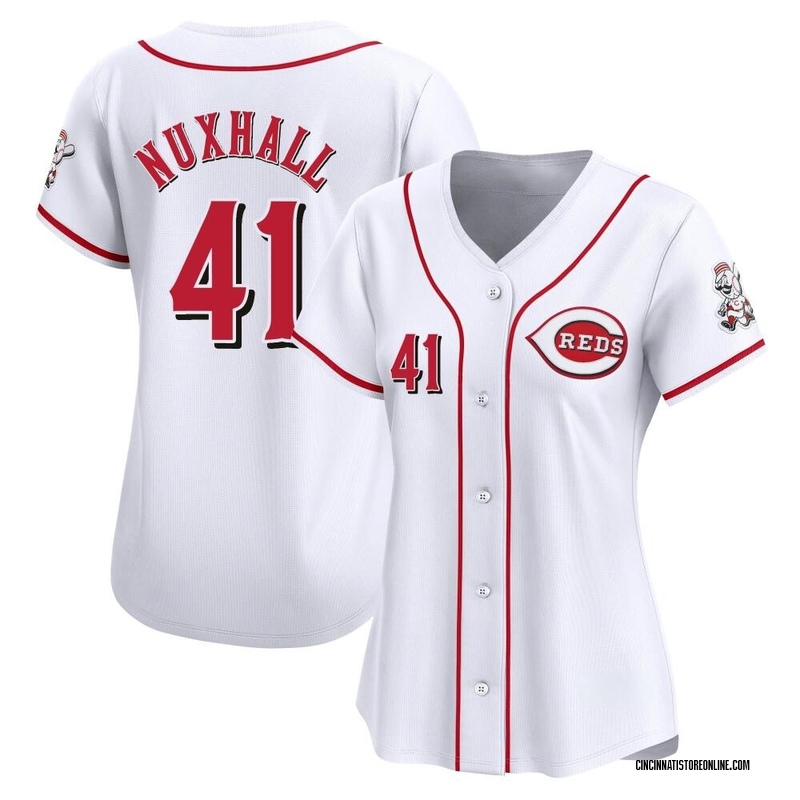 Joe Nuxhall Women's Cincinnati Reds Home Jersey - White Limited
