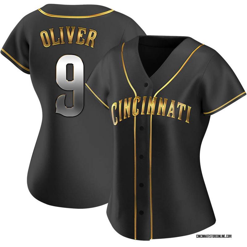 Joe Oliver Women's Cincinnati Reds Alternate Jersey - Black Golden Replica