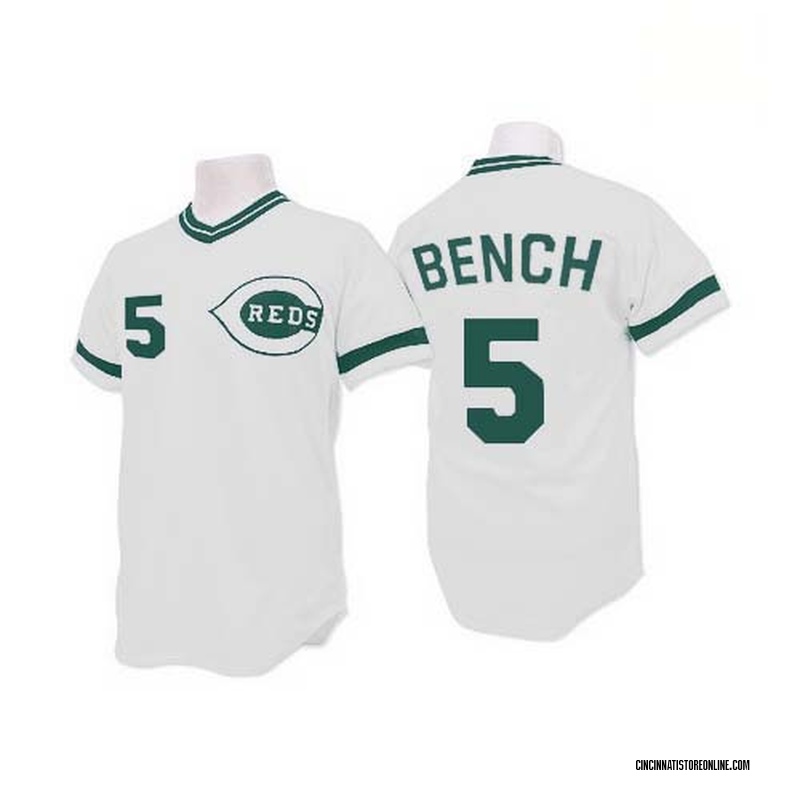 Authentic Majestic, 44 LARGE, CINCINNATI REDS GRAY JOHNNY BENCH ON FIELD Jersey