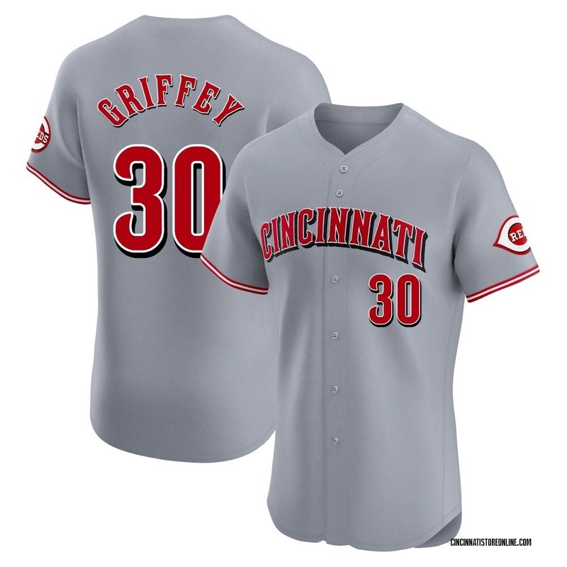 Ken Griffey Men's Cincinnati Reds Road Jersey - Gray Elite