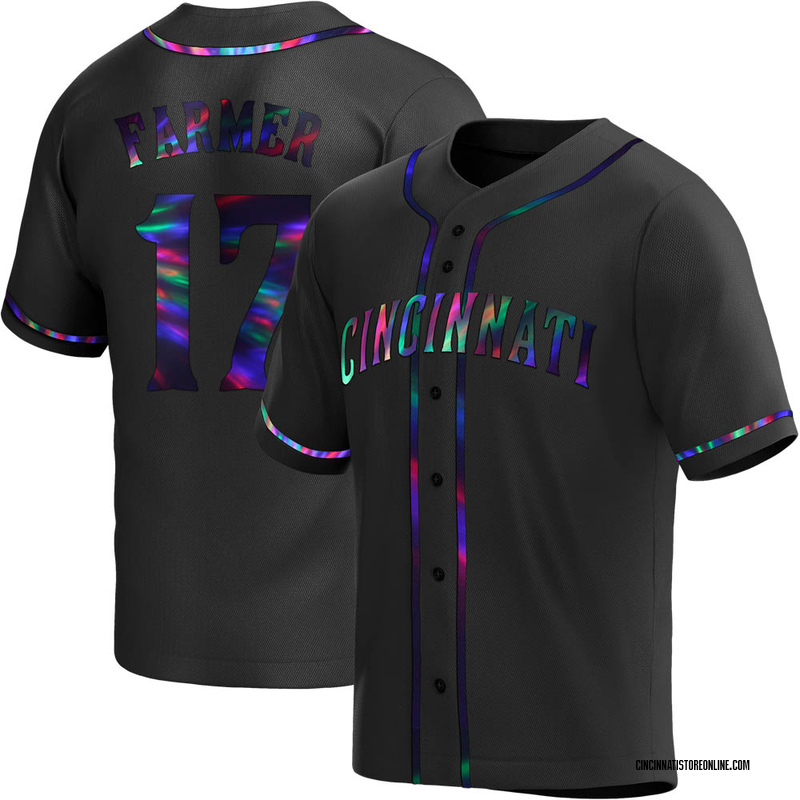 Kyle Farmer Youth Cincinnati Reds Alternate Jersey Black Holographic
